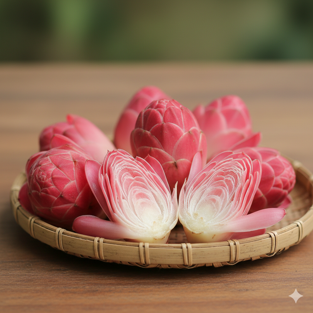 Fresh lemongrass torch ginger flower Indonesian culinary herbs export supplier